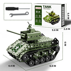 Lucky Doug army tank box includes tools to assist assembly.