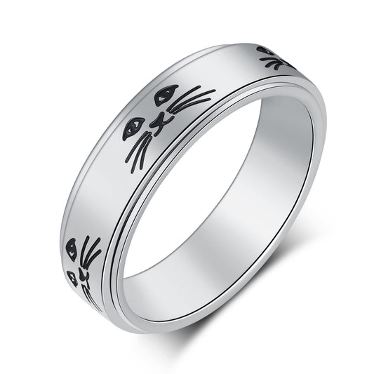LuckyAmor anxiety ring with moon-star rotation for discreet, fidget-friendly calm.