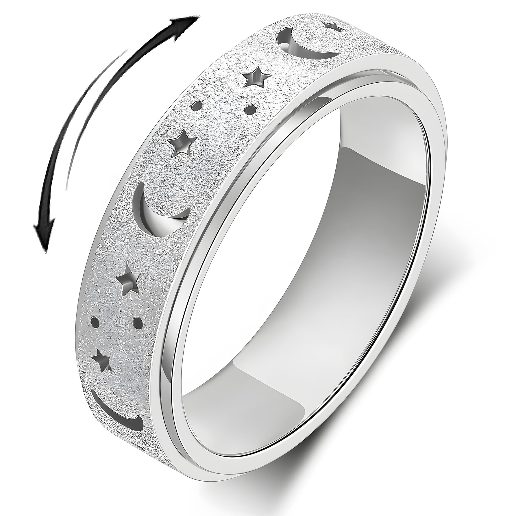 LuckyAmor anxiety ring windmill spinner design for discreet fidgeting