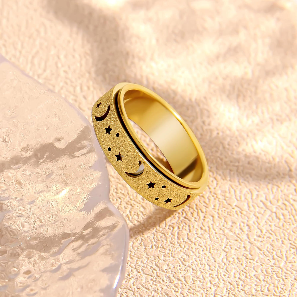 LuckyAmor moon and star design provides a subtle stress-relief accessory