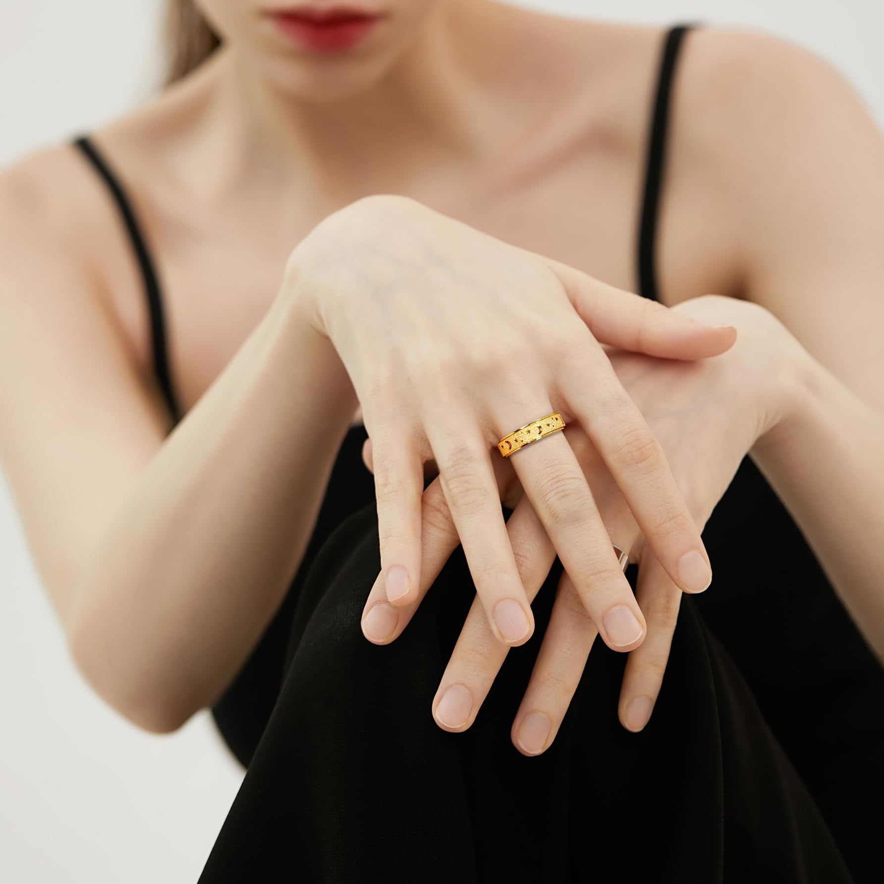 LuckyAmor stainless steel finish ring offers durable daily wear