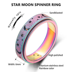 LuckyAmor spinner ring close-up shows smooth rotation for focus