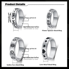 LuckyAmor spinner ring thumb rotation illustrating fidget-friendly use.