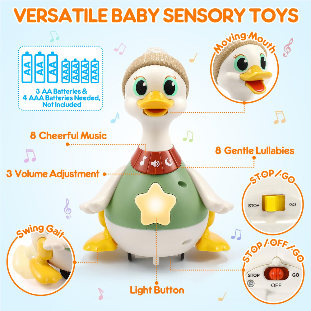 LUDILO duck toy delivers eight melodies to captivate babies