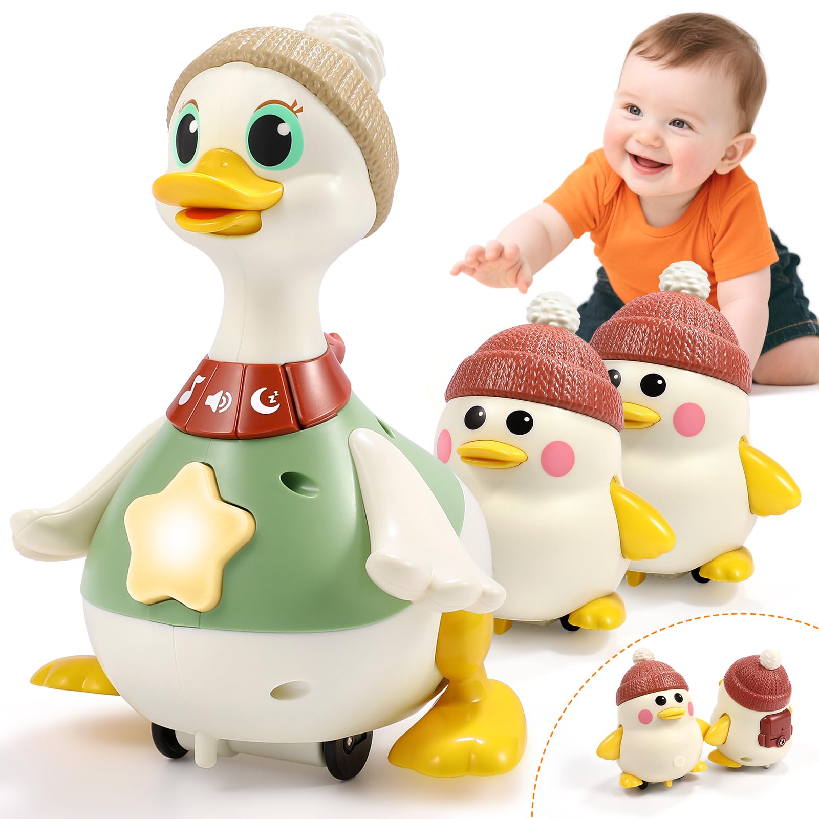 LUDILO duck toy front view with music for infants
