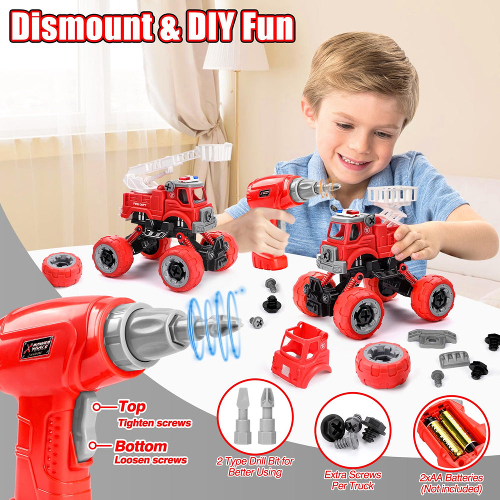 LUDILO fire truck rescue engine take apart for problem solving.