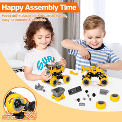 LUDILO take apart cement mixer toy with rotating drum for immersive learning