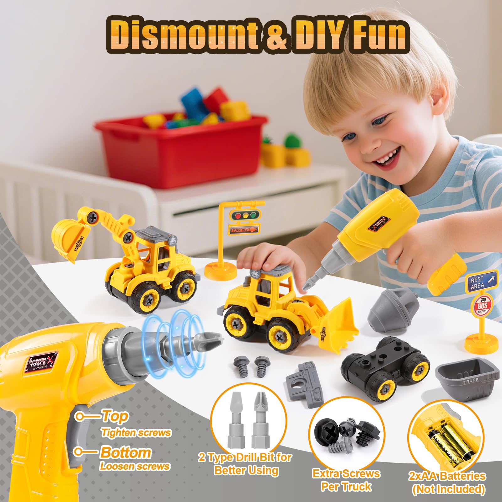 LUDILO bulldozer truck set promotes problem-solving during build sessions.