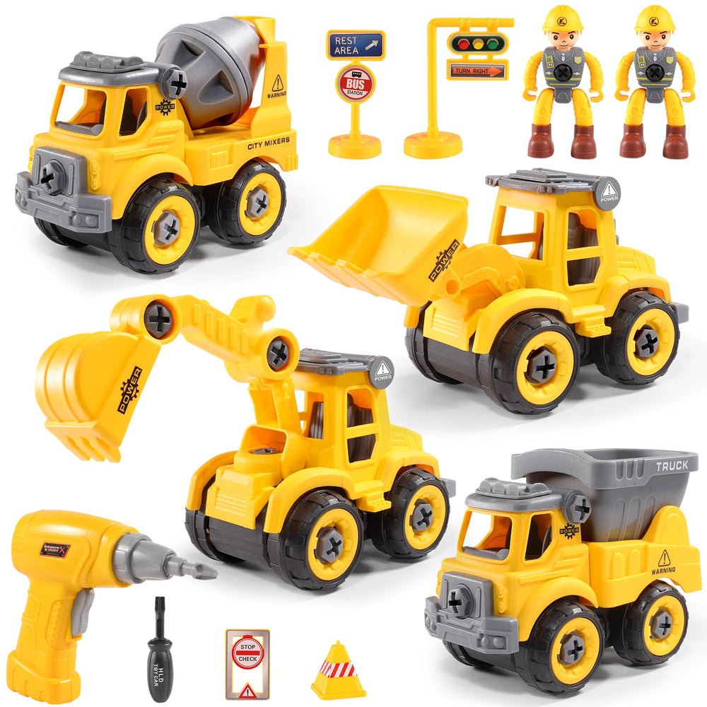 LUDILO excavator construction trucks spark imaginative play and fine motor practice.