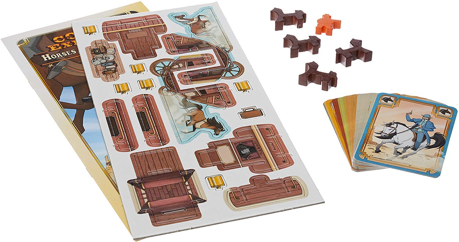 Ludonaute Colt Express Horses & Stagecoach horses miniatures enable dynamic moves on track.