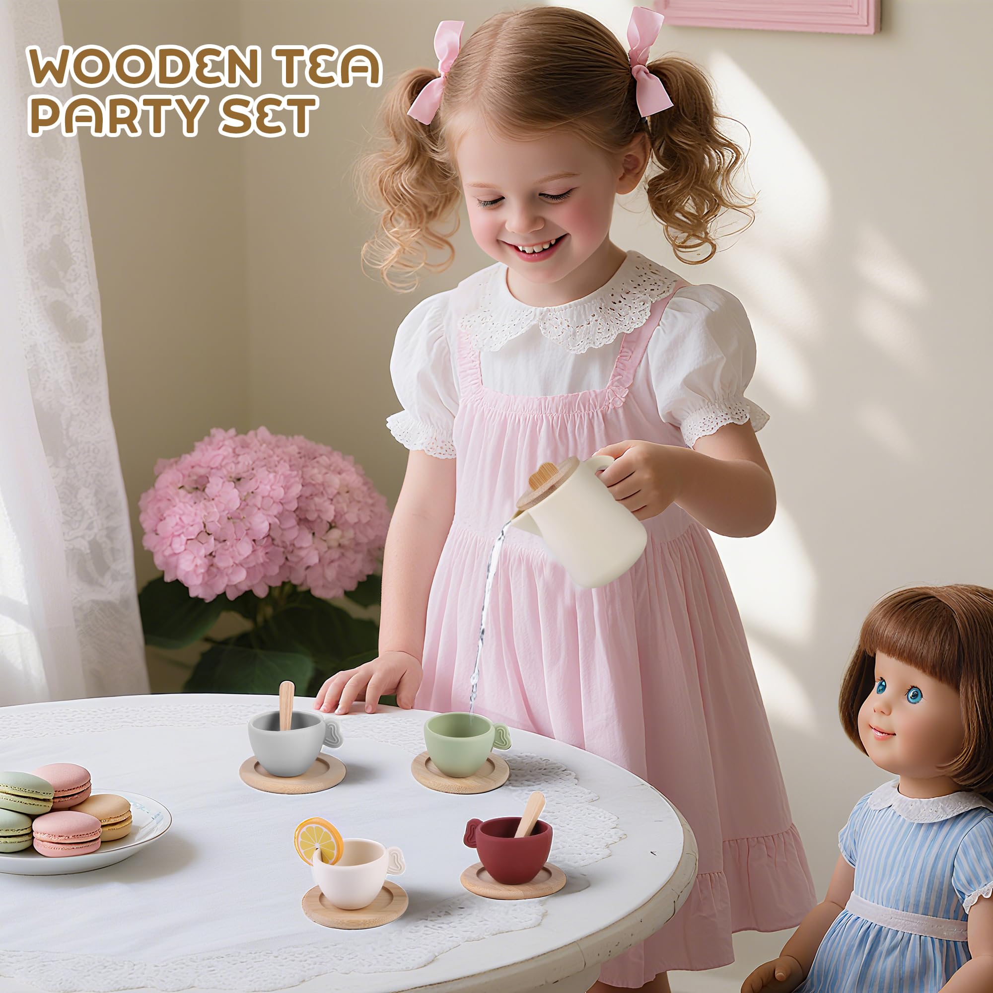 Lufstd teacups and coasters organized for pretend tea parties