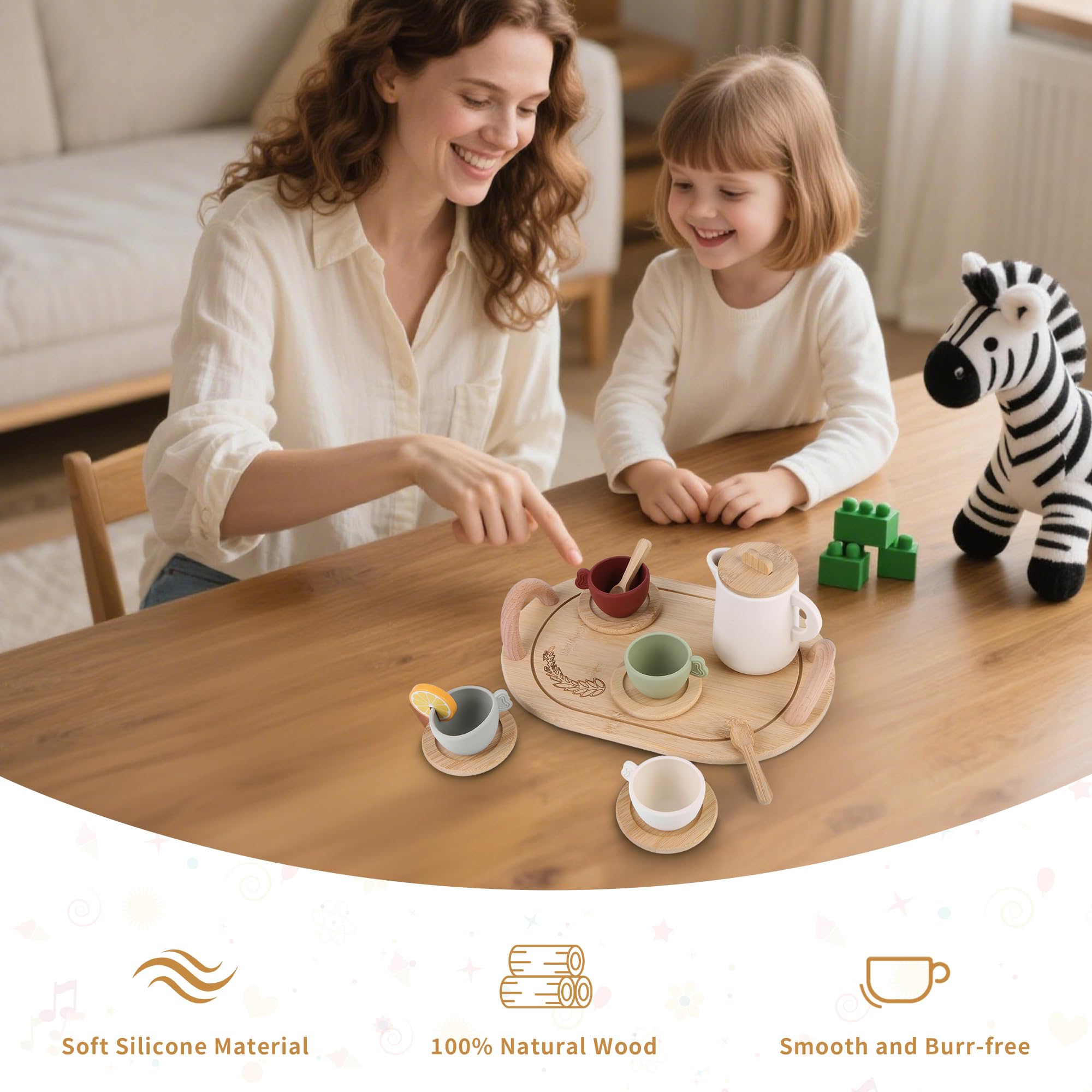 Lufstd wooden spoon for stirring and serving during play