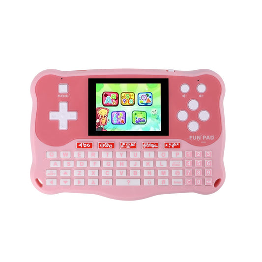 LUHYAUAN Kids Tablet showing ABC learning visuals to boost early literacy during play