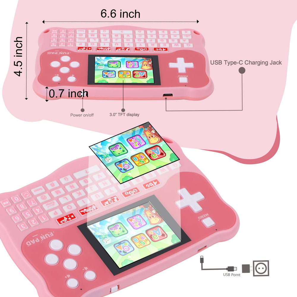 LUHYAUAN Kids Tablet colorful screen with 50 games for cognitive skills