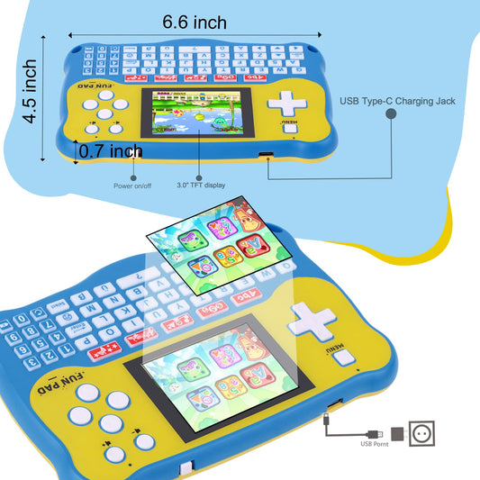 LUHYAUAN Kids Tablet ABC and words screen supports early literacy through interactive practice.