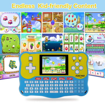 LUHYAUAN Kids Tablet shows engaging games for memory and coordination.