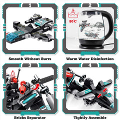 LUKAT instruction guide and bricks separator keeps kits organized.