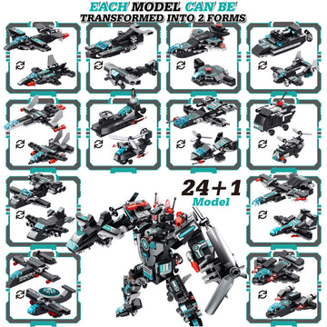 LUKAT planes and robot models showcase, ideal for engineering imagination.