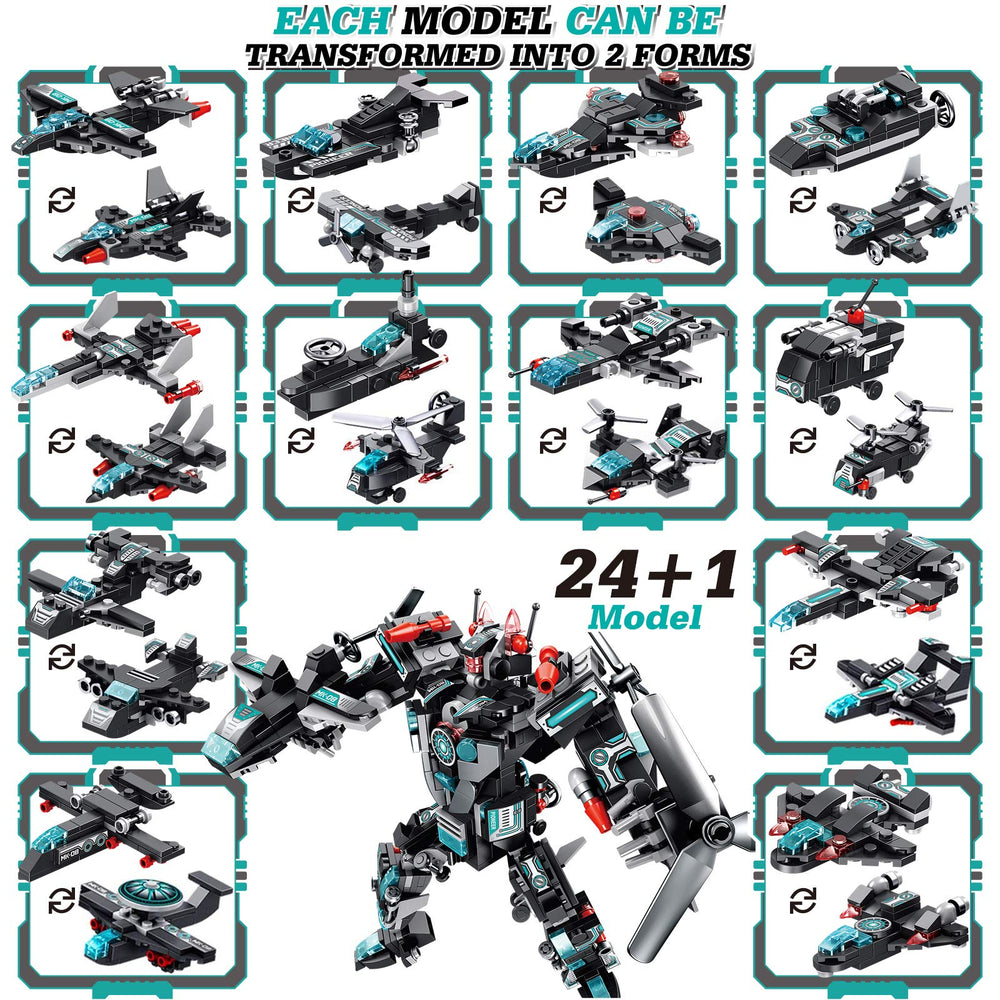 LUKAT planes and robot models showcase, ideal for engineering imagination.
