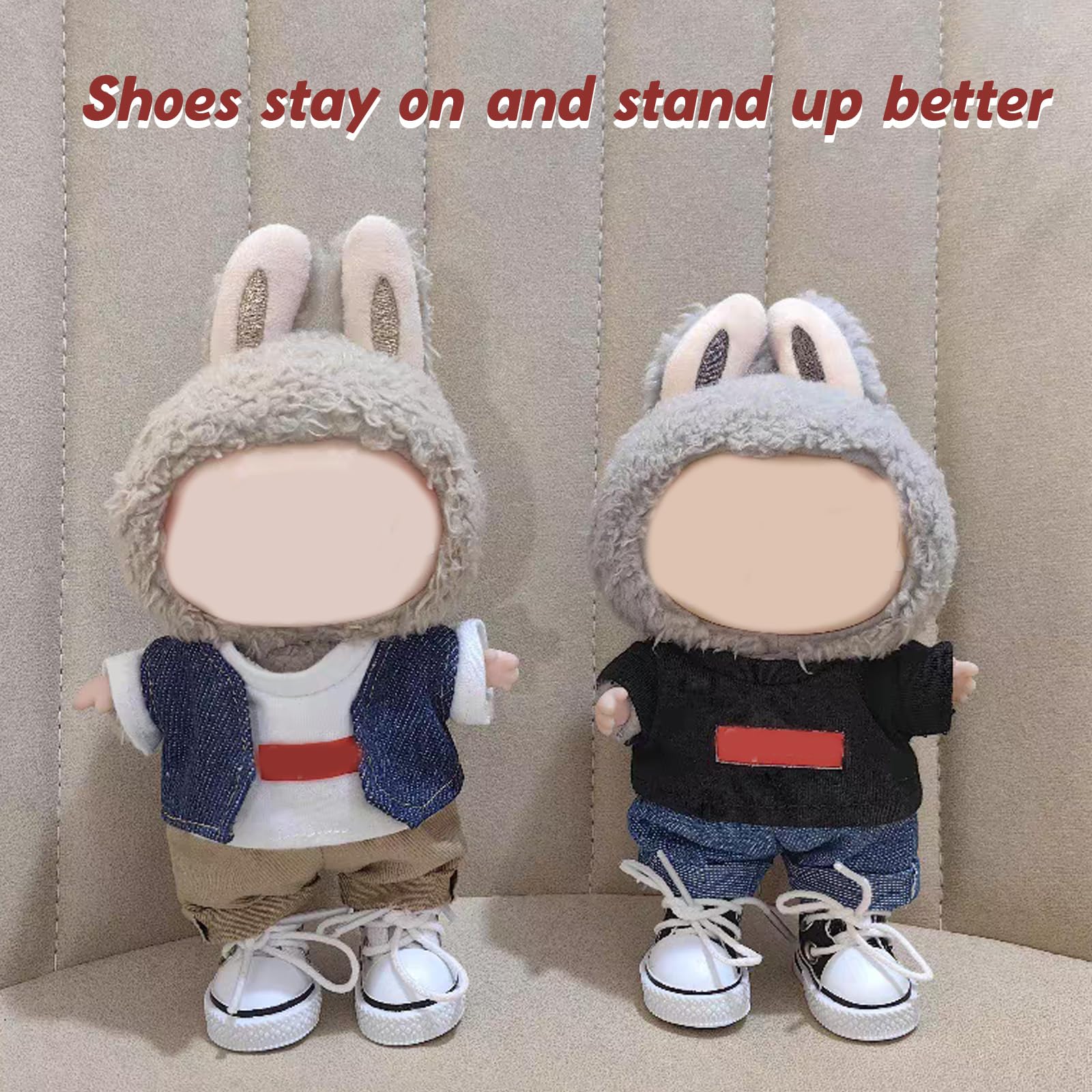 Lukax mini doll shoes lace-up canvas sneakers styled with various outfits for dolls