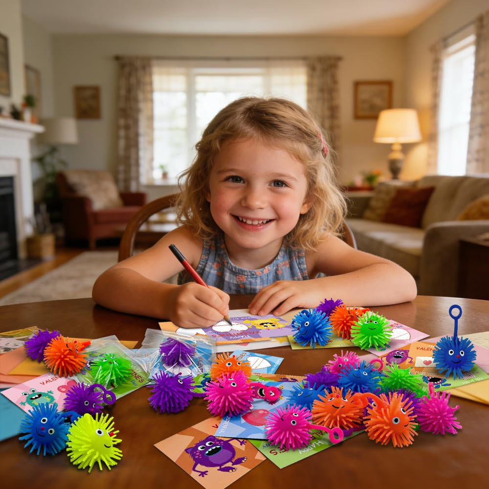 LUKBERA 24-pack LED Puffer Balls glow yellow, energizing playdates and classroom lesson breaks.