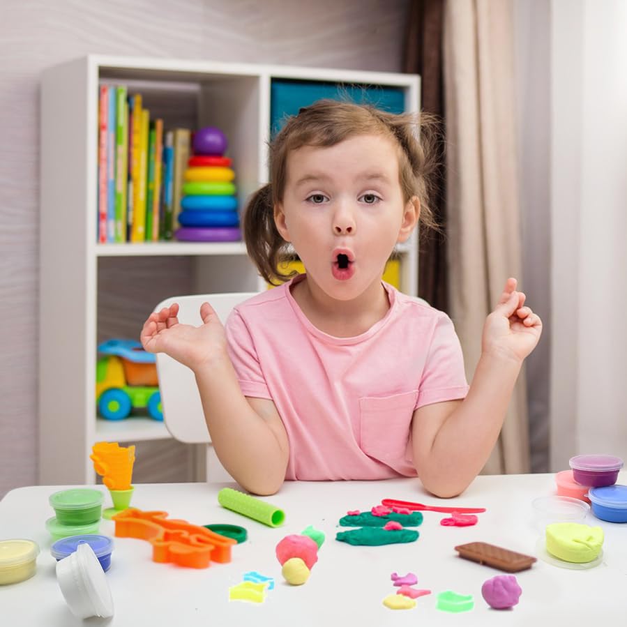 Valentine-themed play with LUKBERA butter slime and colorful gift ideas.