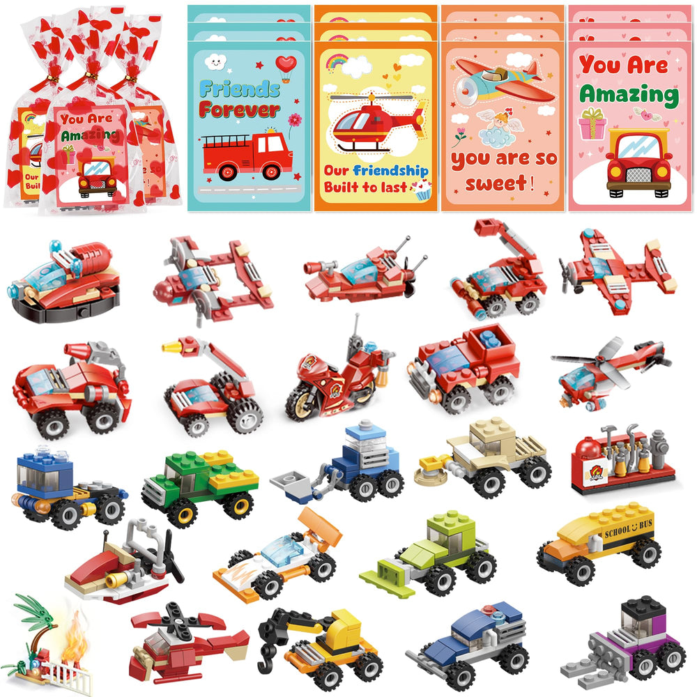 Lukfuu valentines gift set with cards and blocks for classroom exchanges.