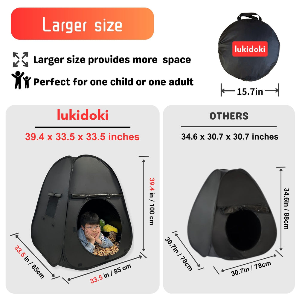 lukidoki sensory tent pop-up setup for quick playtime