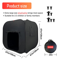 lukidoki sensory tent with windows and pockets for airflow and storage