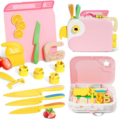 Lullulii kids knife real-cooking-serrated-edge enables safe practice with fruits.