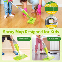 Ergonomic grip on Lullulii kids spray mop for small hands
