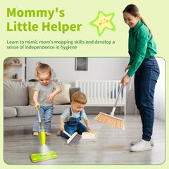 Organizer playset with Lullulii kids spray mop and accessories