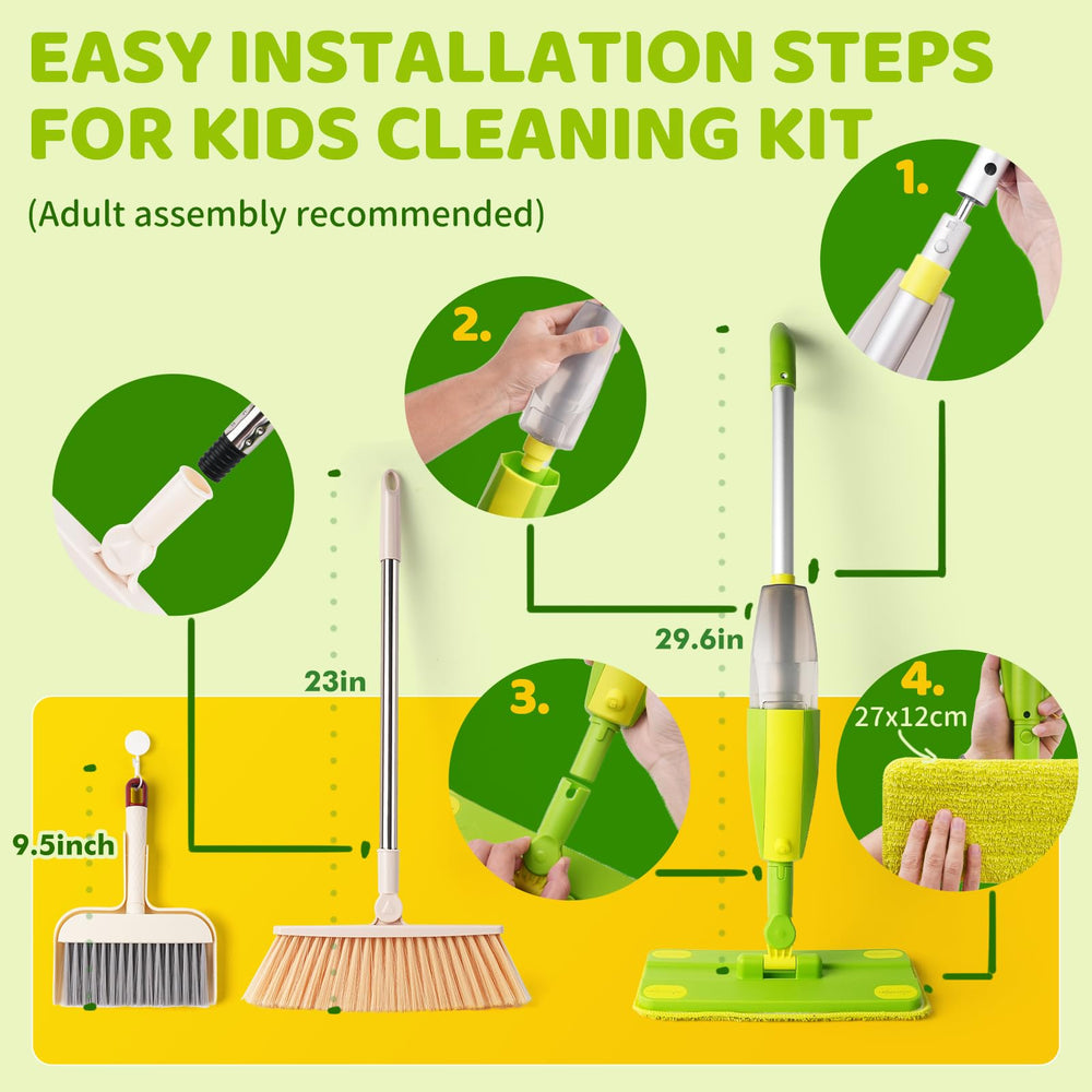 Lullulii Kids Spray Mop with working spray bottle showing functional feature