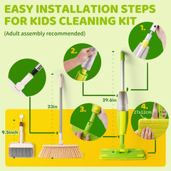 Lullulii Kids Spray Mop with working spray bottle showing functional feature