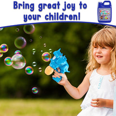 Lulu Home bubble blower toy using concentrate for kid-friendly play.
