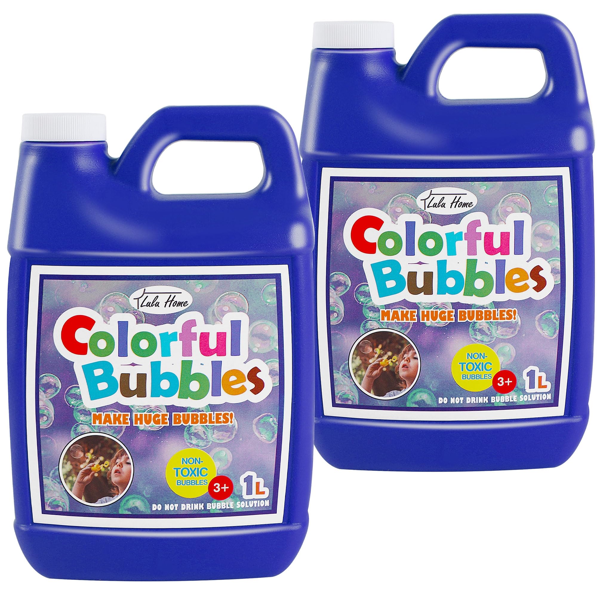 Lulu Home bubble concentrate bottle ready for dilution to make bubbles.