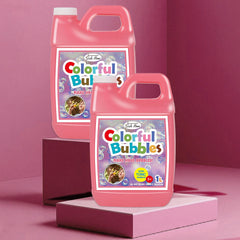 Lulu Home bubble solution near bubble blower and giant wand.