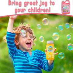 Lulu Home refill bottle beside a bubble lawn mower toy for play.