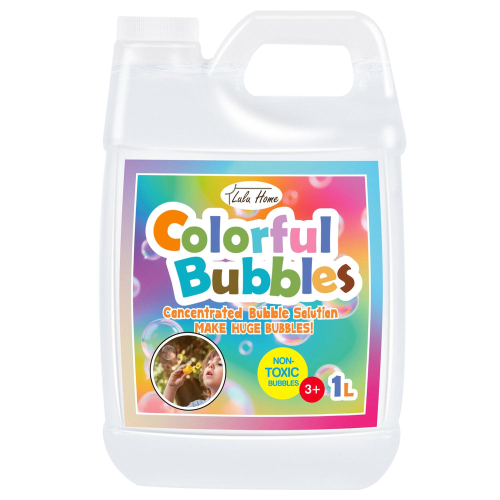 Lulu Home concentrated bubble solution bottle for easy, safe party refills.