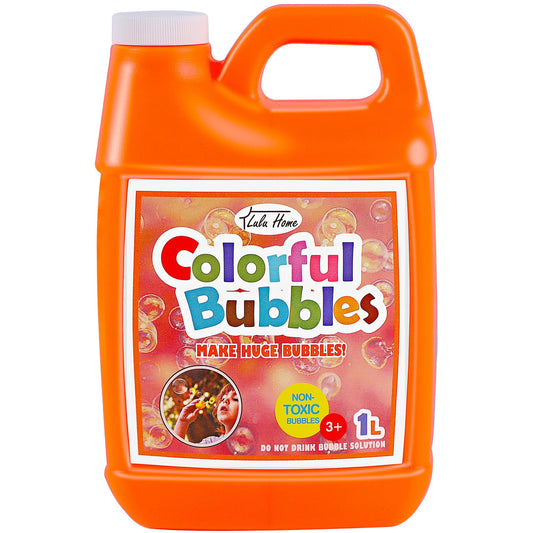 Lulu Home concentrated bubble solution bottle ready for quick toy bubble refills.