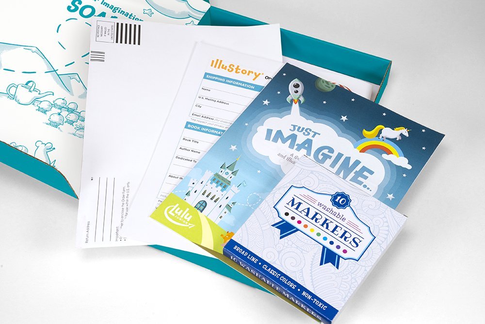 Lulu Jr. Illustory postage-paid envelope enables easy book submission and publishing.