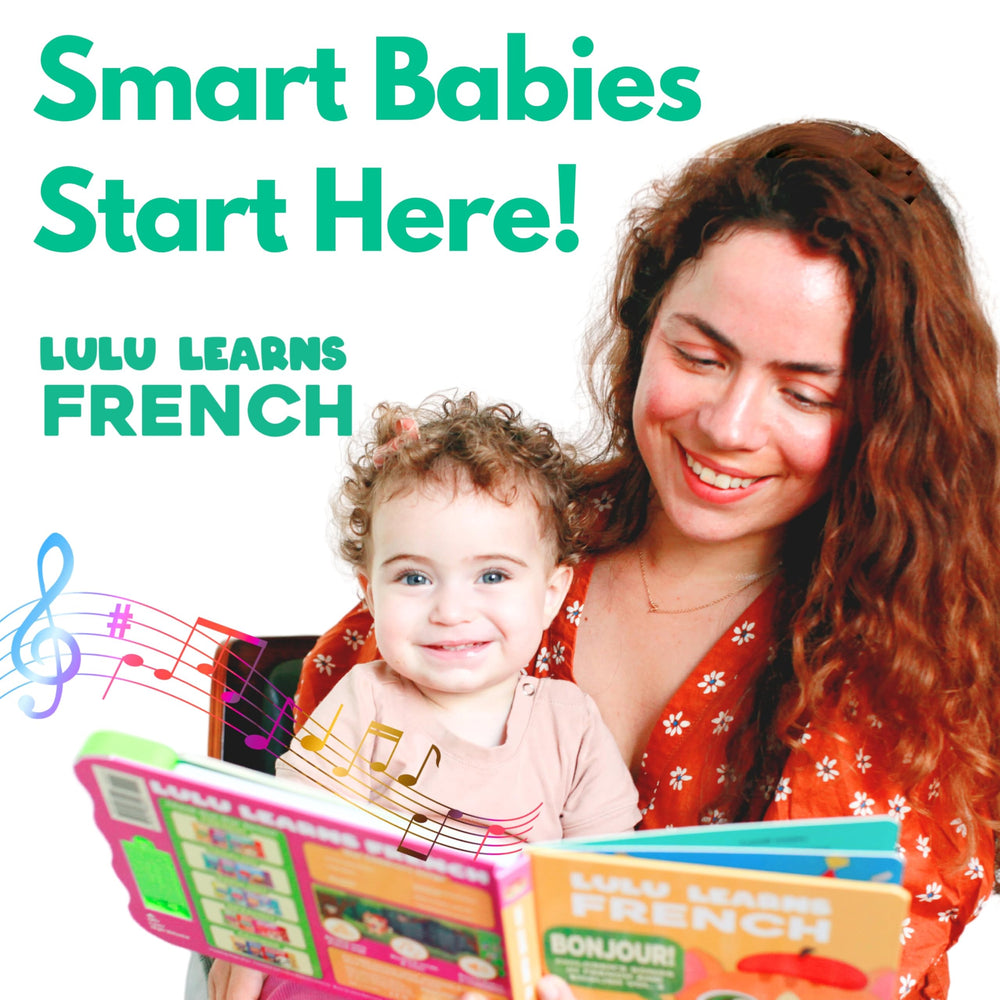 Lulu Learns French sound-buttons closeup showcasing interactive learning for toddlers.