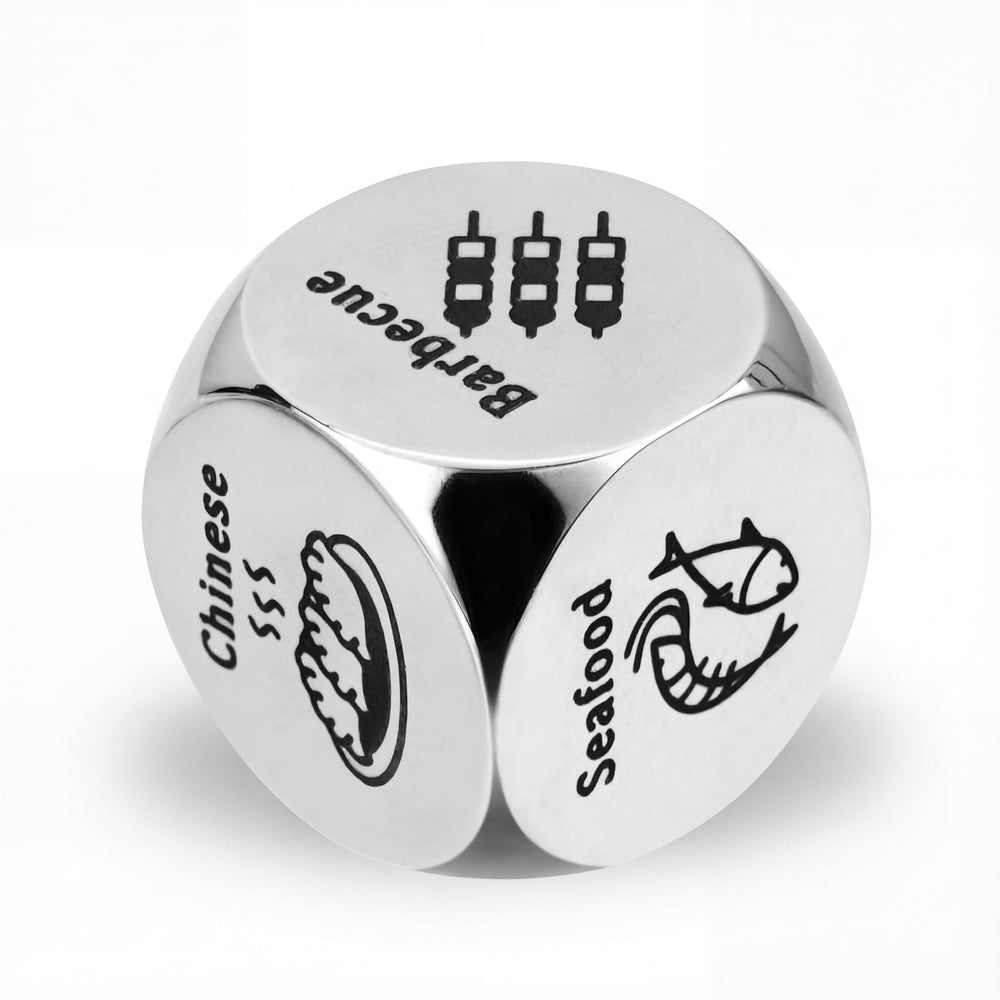 LumaBria meal dice displaying six cuisines for quick dinner decisions.