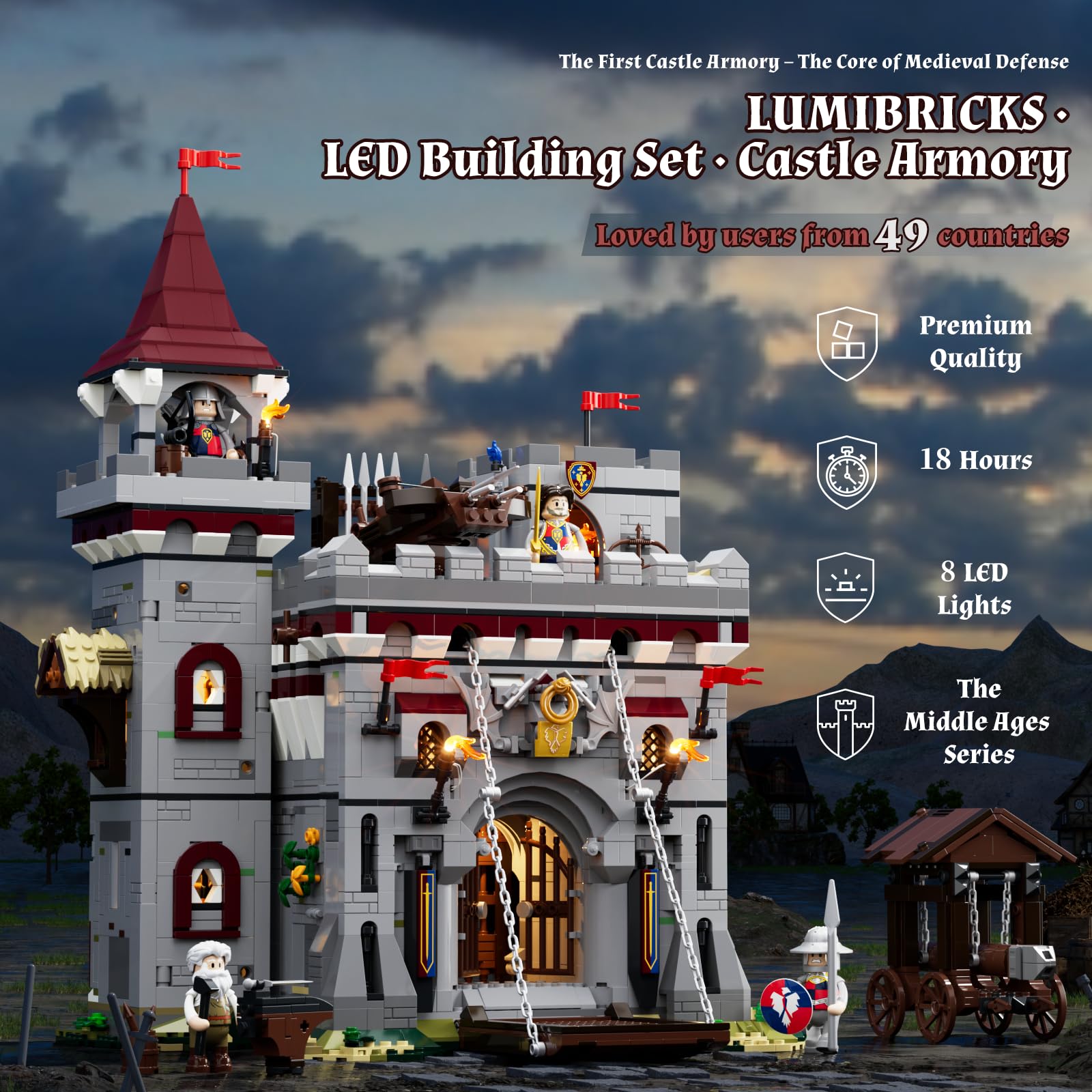 Lumibricks Armory Workshop interior, authentic space for miniatures and storytelling.