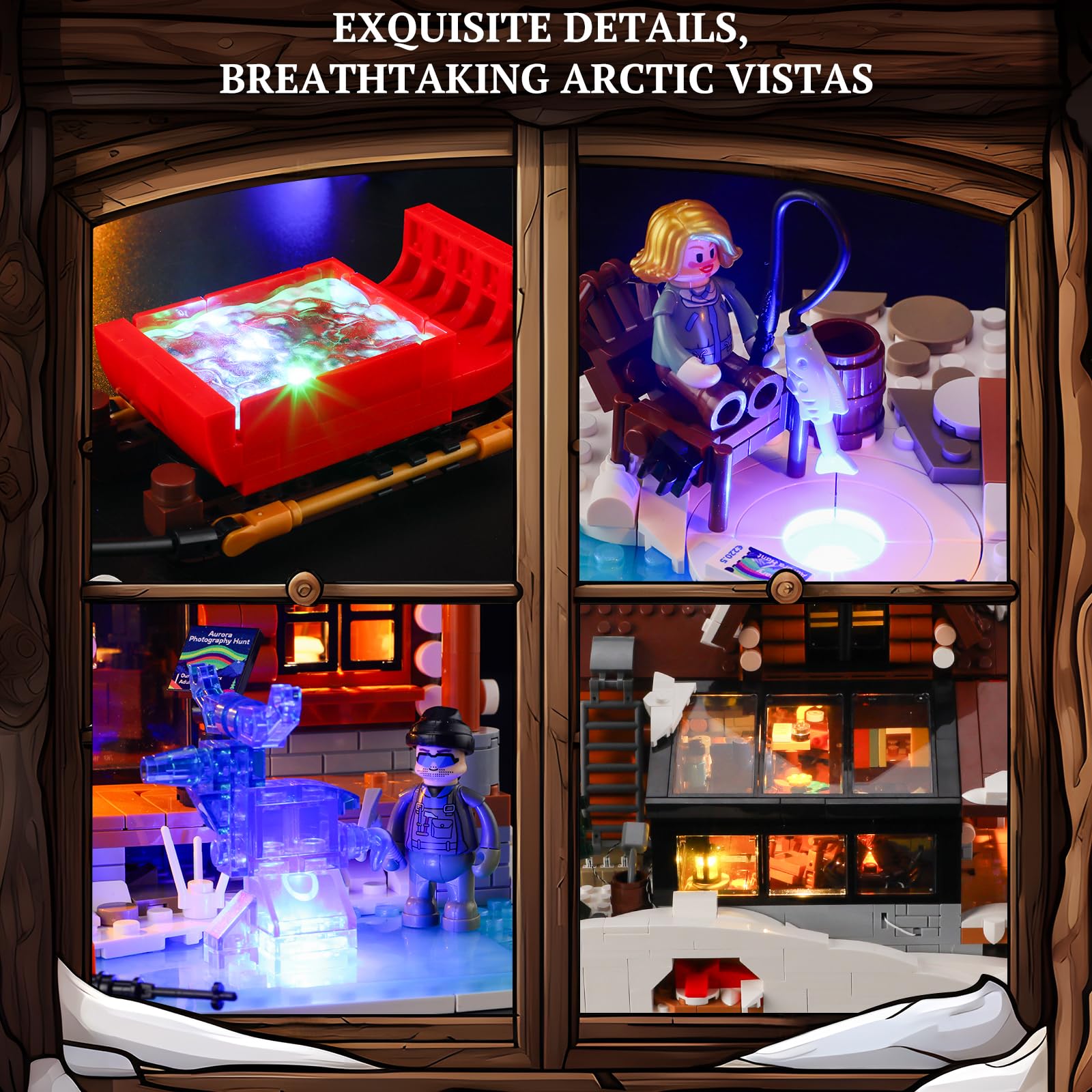 Lumibricks Aurora reindeer sleigh module enables interactive storytelling and display options.