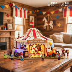 Lumibricks carnival stalls exterior with vibrant colors for display ideas