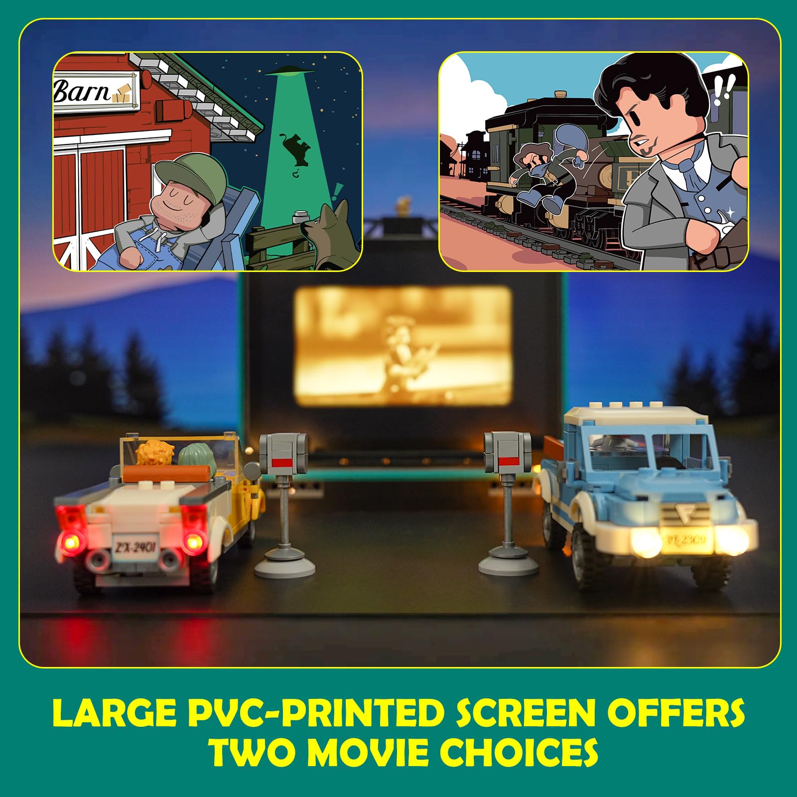 Lumibricks City Drive-in popcorn maker brings authentic drive-in snack vibes.