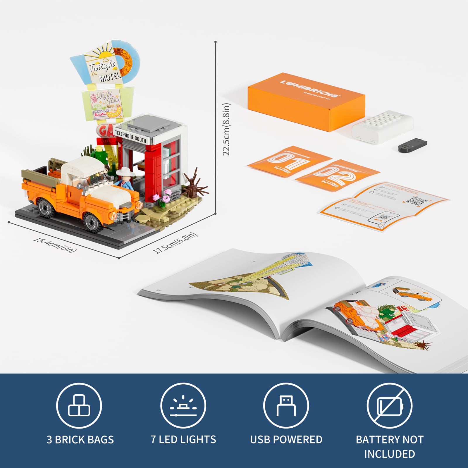 Lumibricks City Sunset-Stopover baseplate layout enables dynamic road scene setups