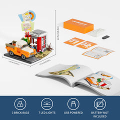 Lumibricks City Sunset-Stopover baseplate layout enables dynamic road scene setups