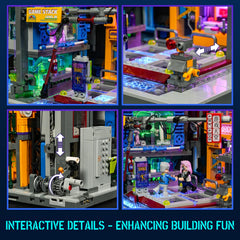 Lumibricks Cyberpunk articulated game machines invite immersive battles.